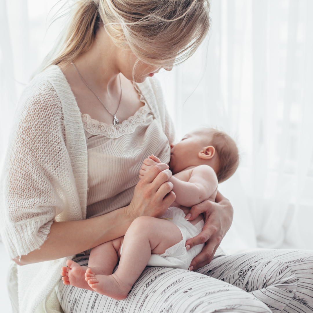 Baby and mama breastfeeding
