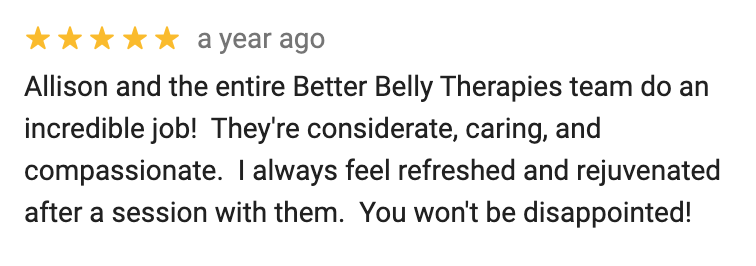 Better Belly Therapies Testimonial