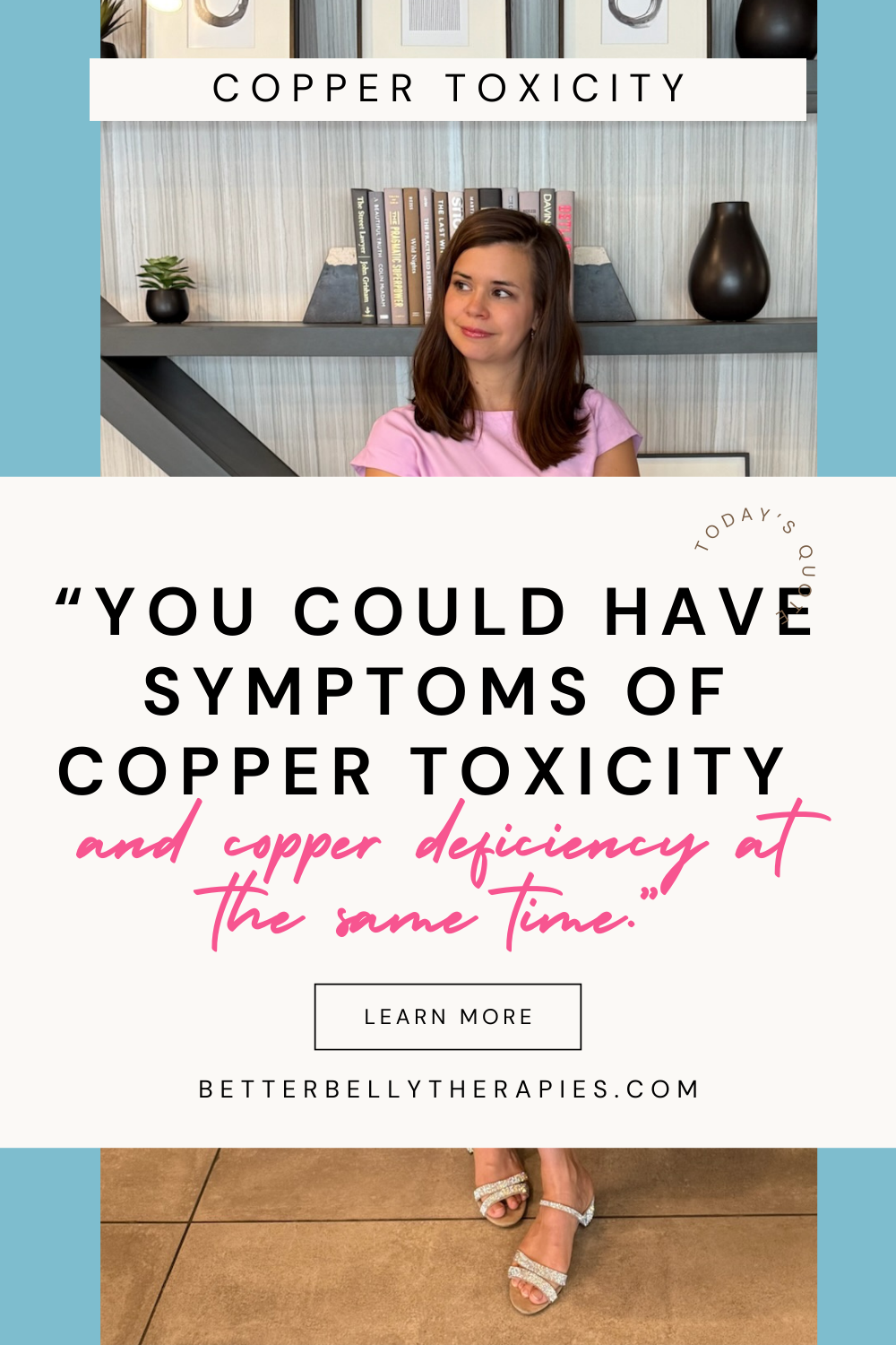 Do you feel like you've tried EVERYTHING to heal? You've cleaned up your diet. You’ve done parasite cleanses. You’ve rotated supplements. You’ve even swapped your multivitamin. Yet you're still bloated. Still anxious. Still not ovulating. Still not getting pregnant. Let me introduce you to one of the most overlooked but devastating root causes I see in women: Copper toxicity. This isn’t some fringe problem. It’s a MAJOR hidden driver behind PMS, infertility, bloating, chronic anxiety, and even histamine intolerance. And the worst part? It won’t show up on blood tests. Let’s break it down, layer by layer. What Is Copper Toxicity? (And Why Your Doctor Won’t Catch It) Here’s the thing: Copper isn’t bad. We actually NEED copper for things like: Brain health Oxygen transport Immune function Collagen production (hello skin health!) Anti-fungal + antibacterial protection But copper becomes toxic when it builds up in your body faster than you can get rid of it. This leads to bio-unavailable copper that hides in tissues and wreaks havoc on your nervous system, hormones, and digestion. And because copper is pro-estrogenic, it particularly impacts women. Even worse? It doesn’t show up on bloodwork. So your doctor will say: “Your labs look normal!” Meanwhile, you’re: Anxious AF Bloated constantly Dealing with infertility or miscarriages Stuck in hormone hell Sound familiar? Let’s dig into what causes this buildup. Top Sources of Toxic Copper Exposure (It’s Not Just the IUD) Think copper toxicity is only from a copper IUD? Think again. Here’s where toxic copper sneaks in: Copper IUDs or implants Hormonal birth control (estrogen is pro-copper) Tap water from old copper pipes Xenoestrogens: synthetic chemicals in candles, perfumes, lotions Parabens and phthalates Copper cookware Gallbladder dysfunction or bile issues Chronic stress (lowers ceruloplasmin = more unbound copper) Vegetarian/vegan diets (too little zinc = copper dominance) Oysters (800% daily copper in 3.5 oz!) Prenatal and women's multivitamins (YES, really!) And this one's WILD: Copper can be passed in utero from your mom. So even if NONE of these apply to you, you may still have inherited a toxic copper load. Still with me? Let’s talk symptoms.